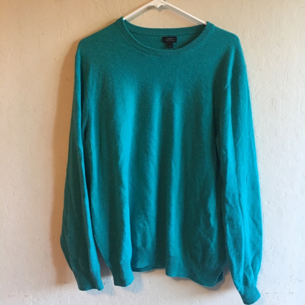 Men’s TEAL J Crew Cashmere Sweater, size Large